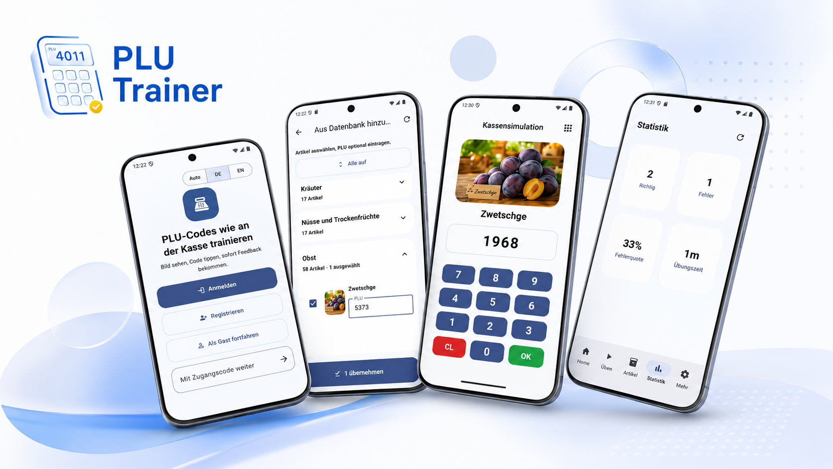PLU Trainer App auf mehreren Smartphones