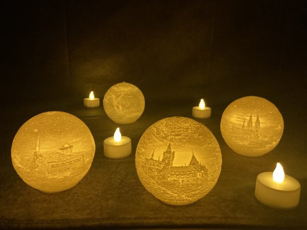 Personalisierte Teelicht-Kugel mit eigenem Foto – LED Teelicht inklusive – Dein Bild, Dein Stil ✨