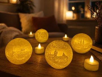 Personalisierte Teelicht-Kugel mit eigenem Foto – LED Teelicht inklusive – Dein Bild, Dein Stil ✨