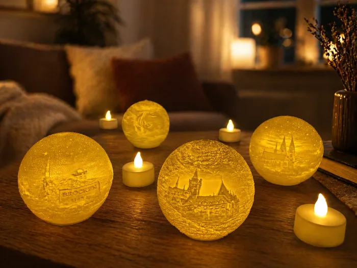 Personalisierte Teelicht-Kugel mit eigenem Foto – LED Teelicht inklusive – Dein Bild, Dein Stil ✨