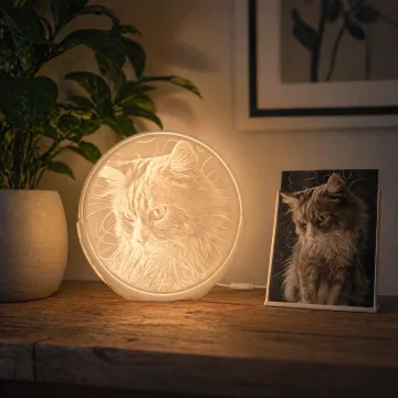 3D Foto Lampe – personalisierter Bilderrahmen (rund)