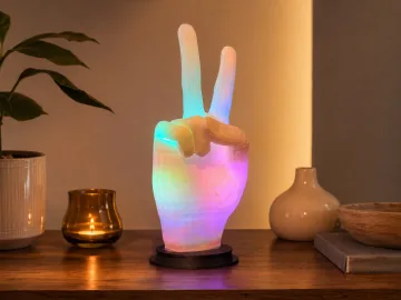 RGB Handlampe Peace Sign – Moderne Deko Lampe für Schreibtisch &amp; Wohnzimmer