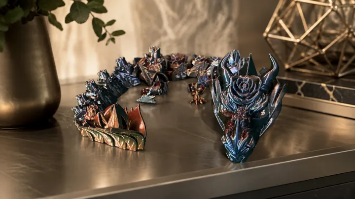 Flexi Flower Dragon XXL – beweglicher 3D-Blumendrache, ca. 31 cm