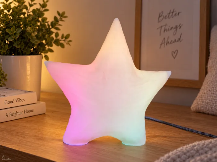 Leuchtender LED Weihnachtsstern – 12 Farben, Regenbogen &amp; Lichteffekte | Sternlampe für Weihnachten und Zuhause