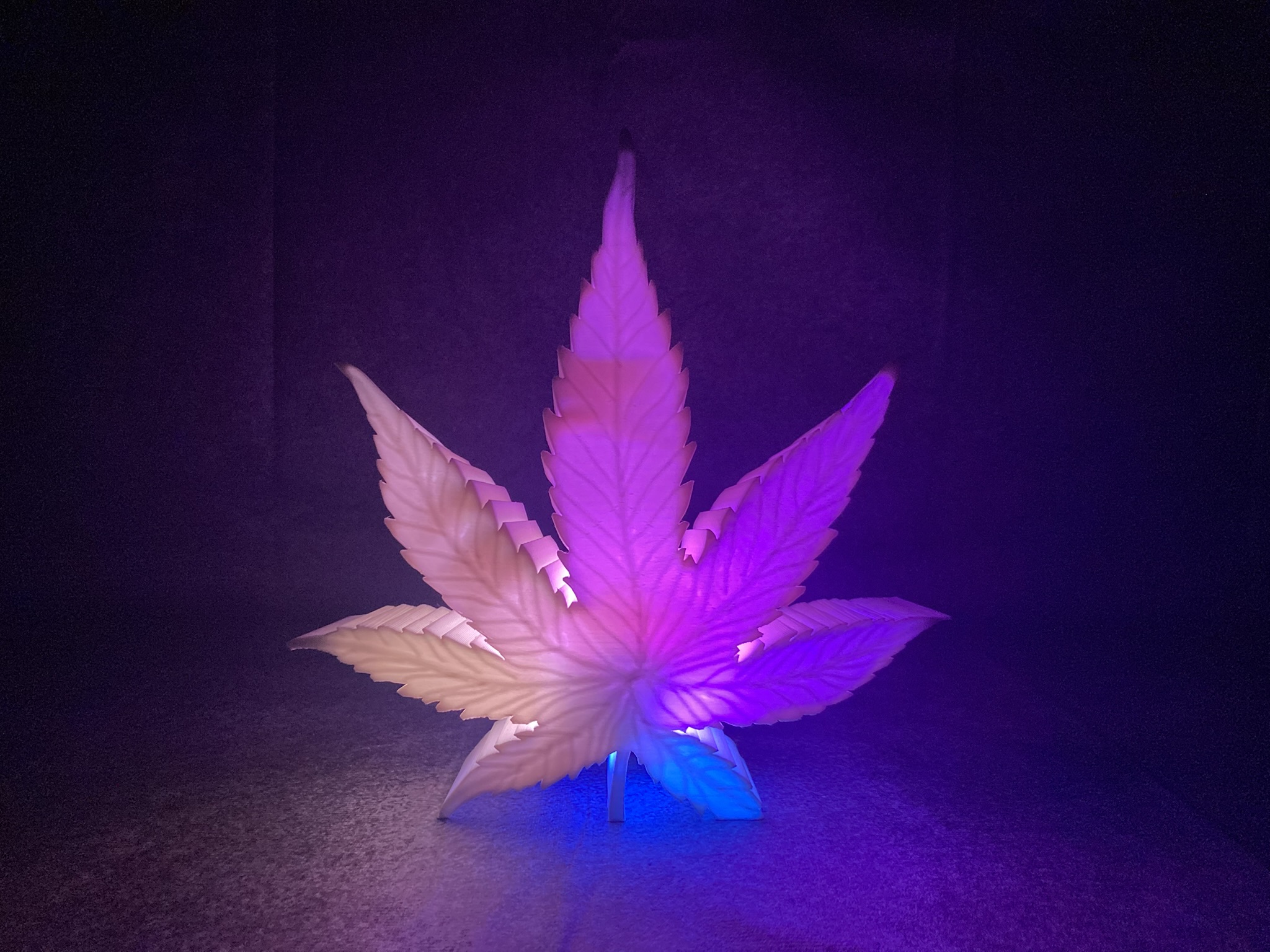 LED Hanfblatt Lampe 🌿 – USB-C Designleuchte mit RGB Effekten und Mikrocontroller
