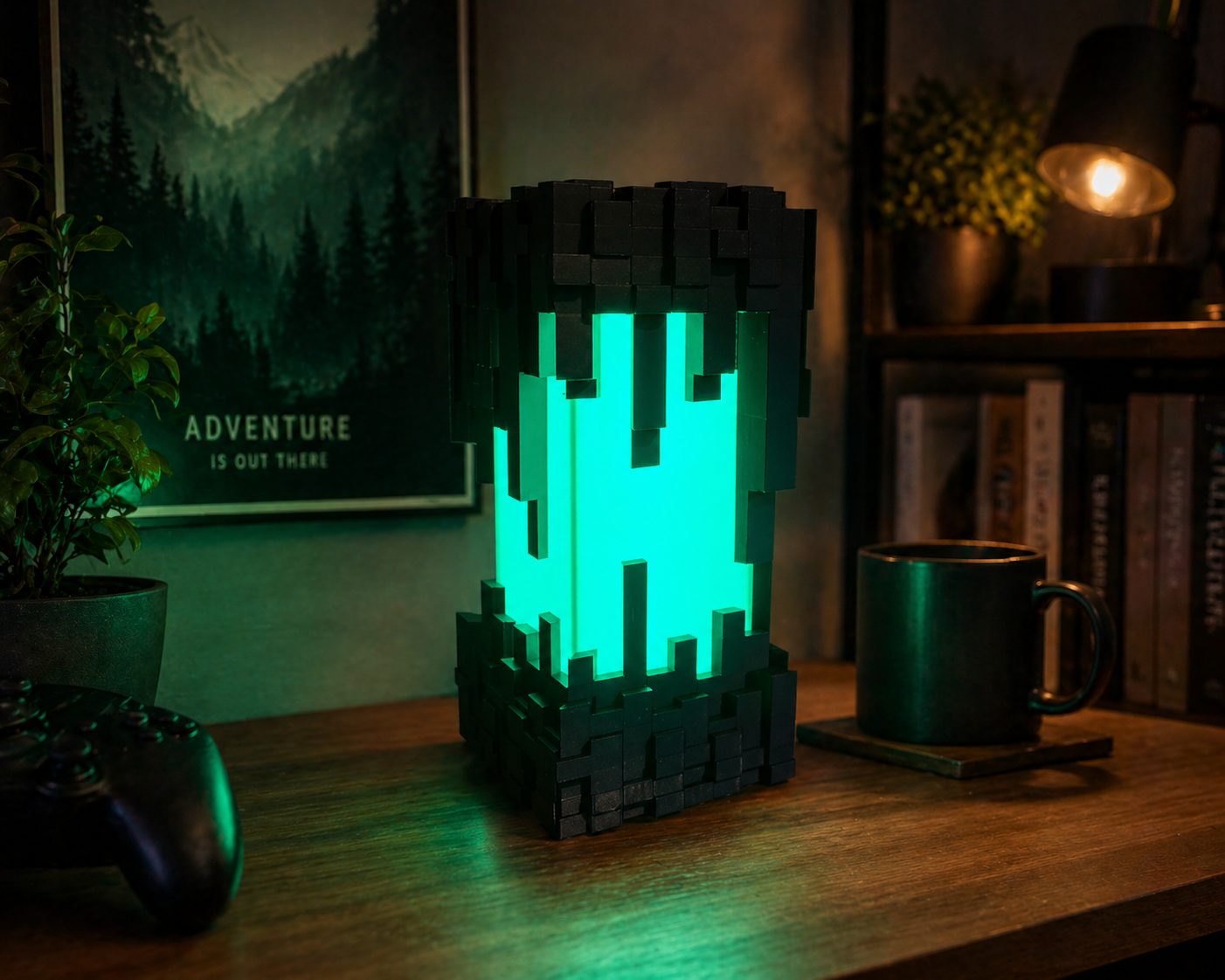 PixelBlock RGB Designlampe – 3D Druck Unikat mit dynamischen Lichteffekten
