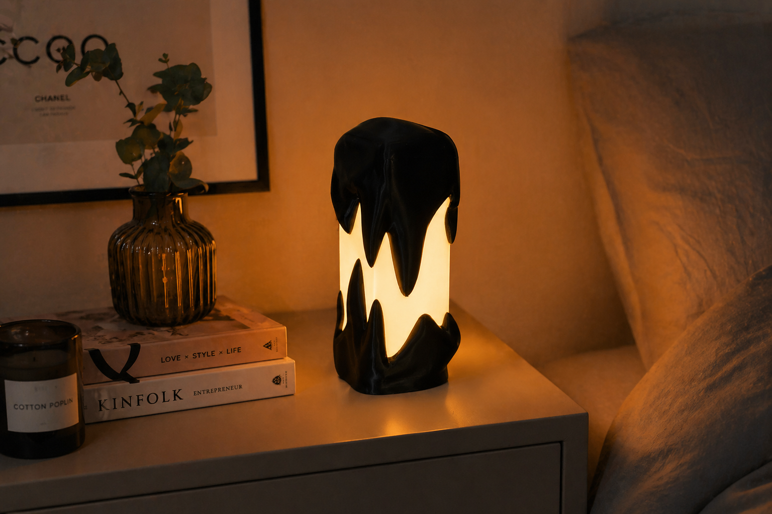 SlimeFlow RGB Designlampe – Organische 3D Druck Leuchte mit fließenden Lichtanimationen