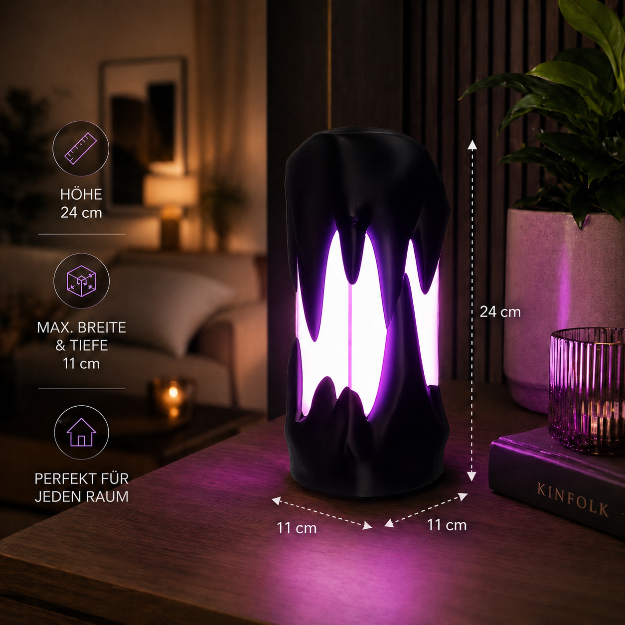 SlimeFlow RGB Designlampe – Organische 3D Druck Leuchte mit fließenden Lichtanimationen