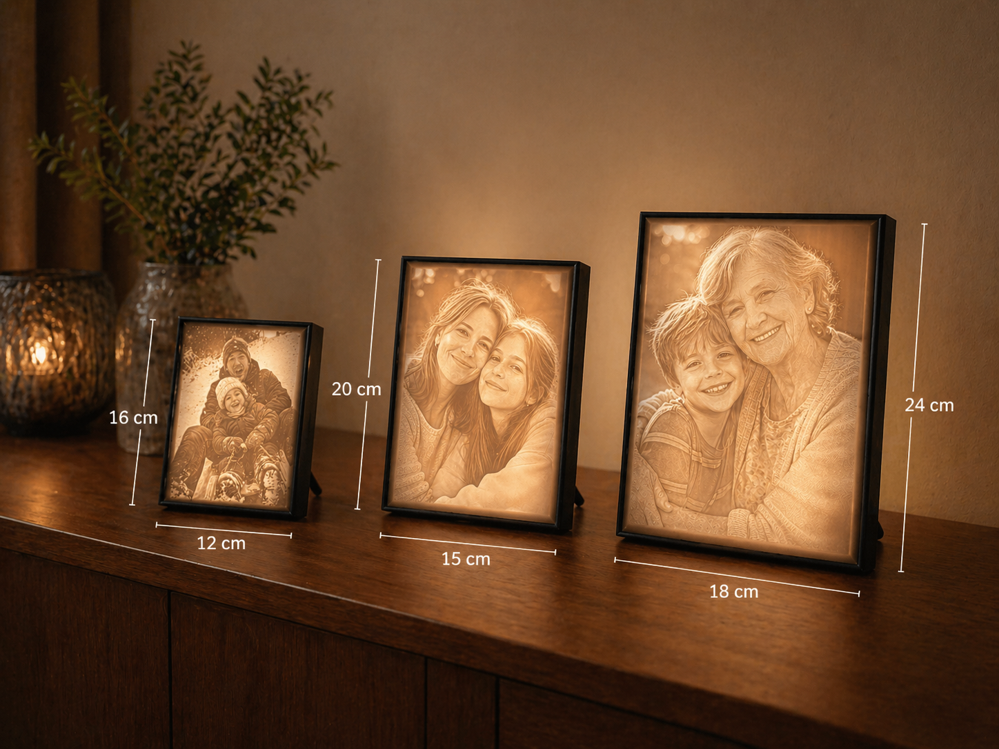 3D Foto Lampe – personalisierter Bilderrahmen (3:4)