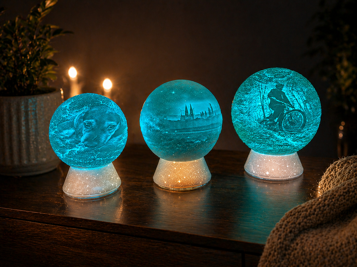 Personalisierte 3D Fotolampe Kugel LED – Lithophane Lichtkugel mit Farbwechsel, eigenes Foto mit Hintergrund, personalisierte Lampe Geschenkidee