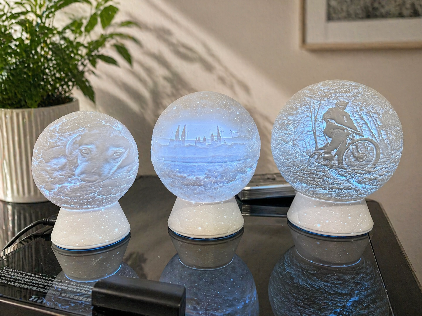 Personalisierte 3D Fotolampe Kugel LED – Lithophane Lichtkugel mit Farbwechsel, eigenes Foto mit Hintergrund, personalisierte Lampe Geschenkidee