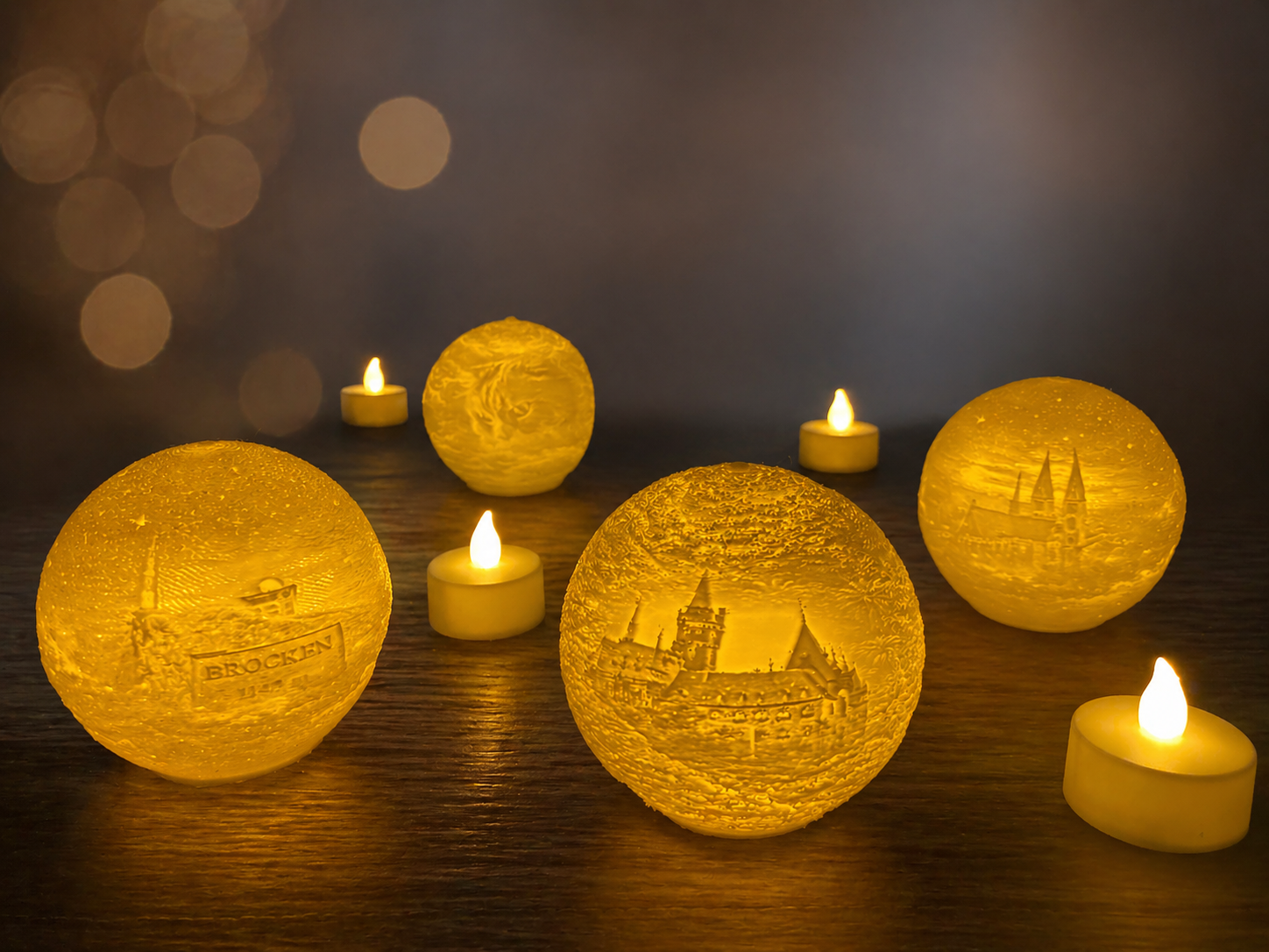 Personalisierte Teelicht-Kugel mit eigenem Foto – LED Teelicht inklusive – Dein Bild, Dein Stil ✨