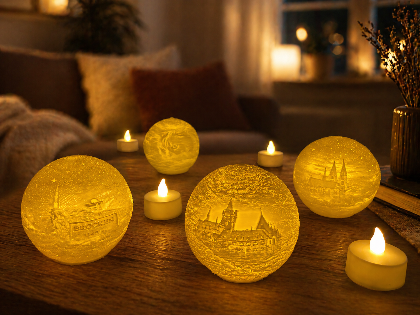 Personalisierte Teelicht-Kugel mit eigenem Foto – LED Teelicht inklusive – Dein Bild, Dein Stil ✨
