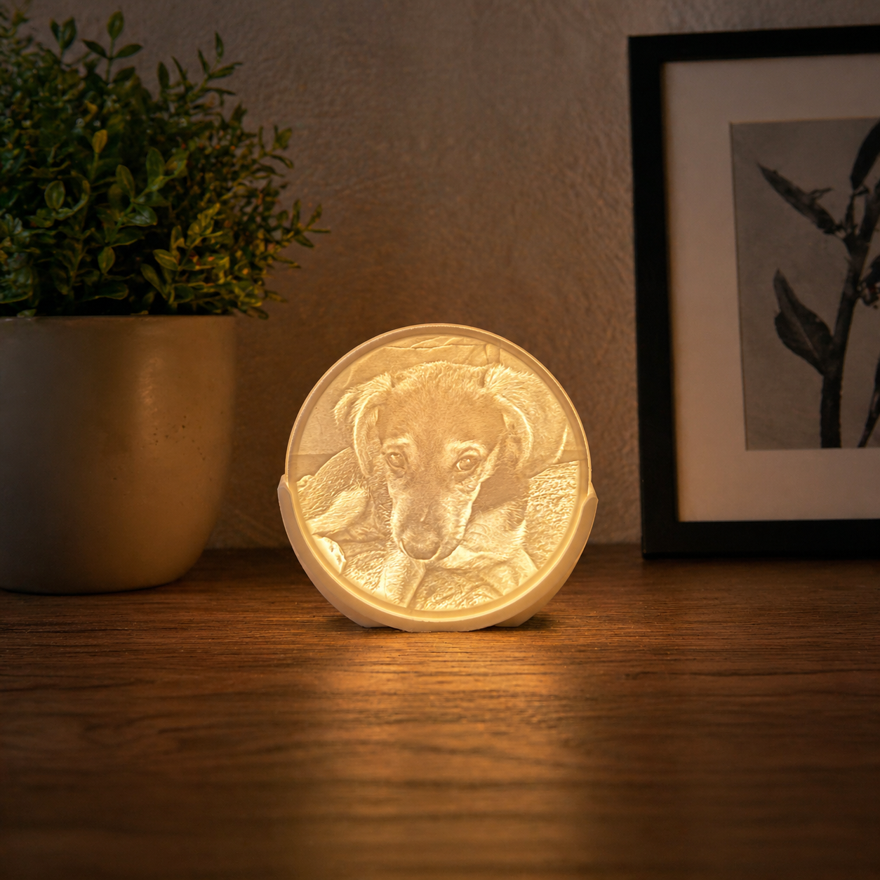 3D Foto Lampe – personalisierter Bilderrahmen (rund)