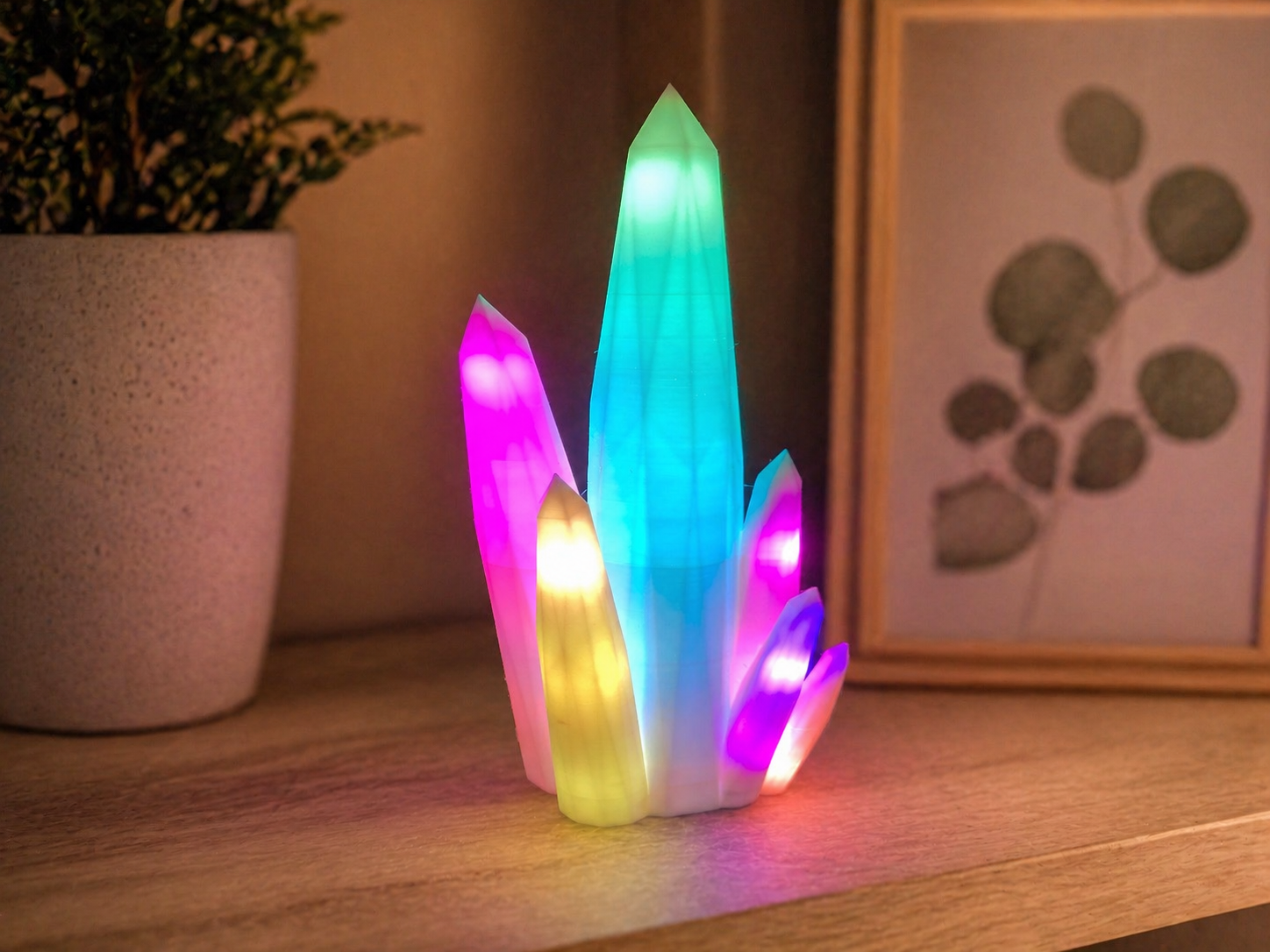 🌈 3D-Kristalllampe mit faszinierenden LED-Effekte