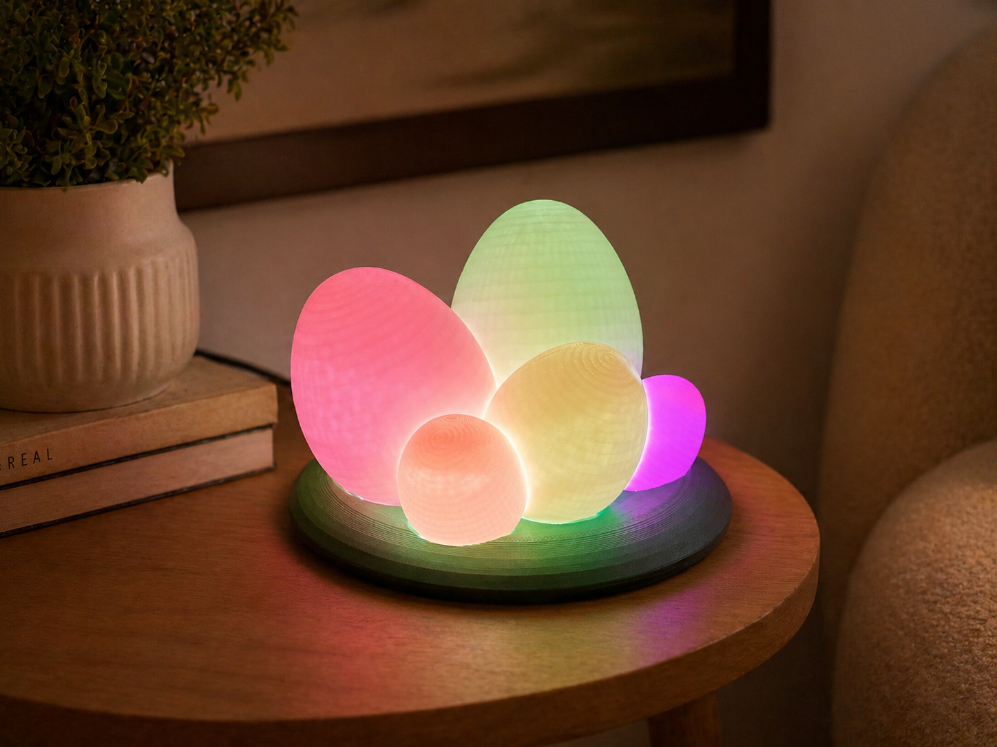 🌟 Handgefertigte LED-Osterlampe „EggGlow 3D“ – Farbwechsel, Effekte und einzigartiges Blender-Design 🐣✨