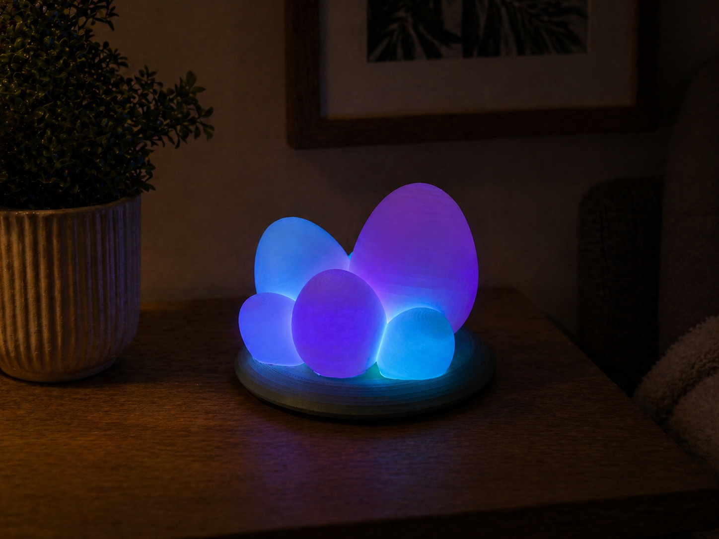 🌟 Handgefertigte LED-Osterlampe „EggGlow 3D“ – Farbwechsel, Effekte und einzigartiges Blender-Design 🐣✨