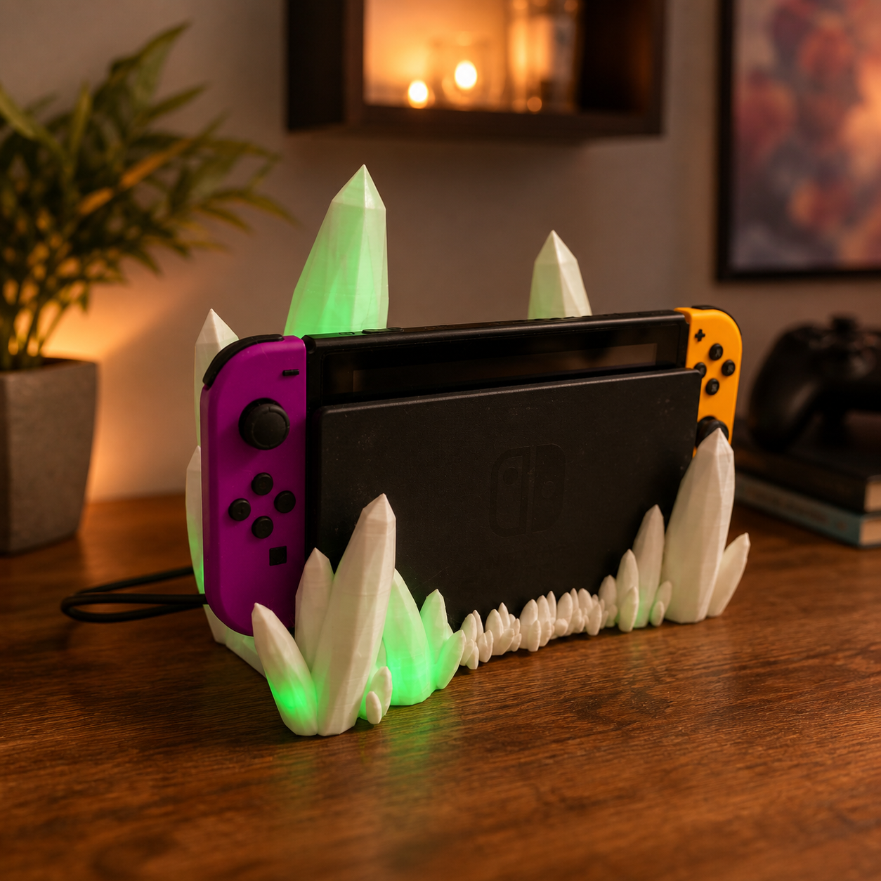 🎮✨ Nintendo Switch Kristall Dock Lampe – Magisches Gaming-Display mit LED-Show!