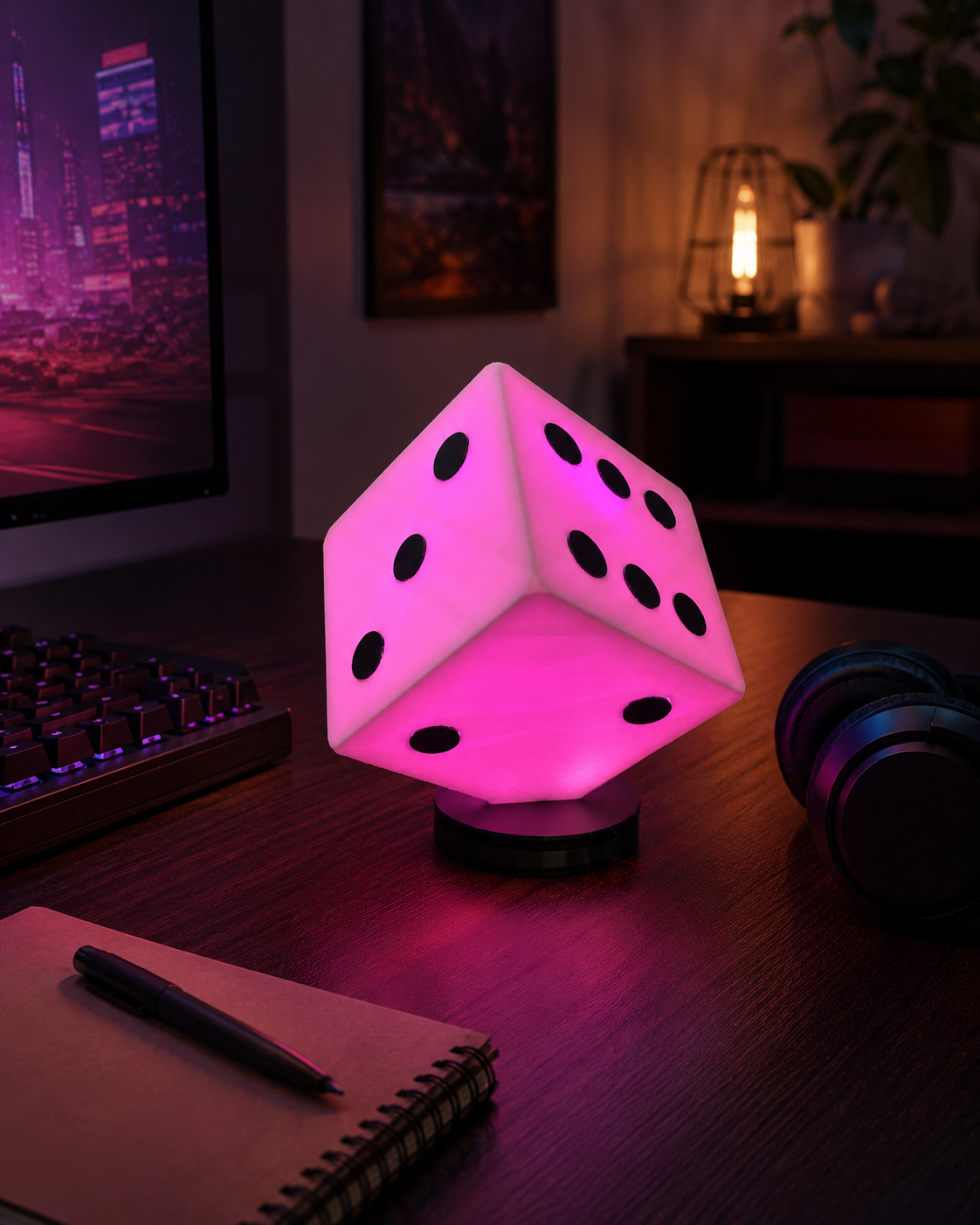 Drehbare Würfellampe – stimmungsvolles Licht für Gaming, Wohnzimmer &amp;amp; Nachttisch