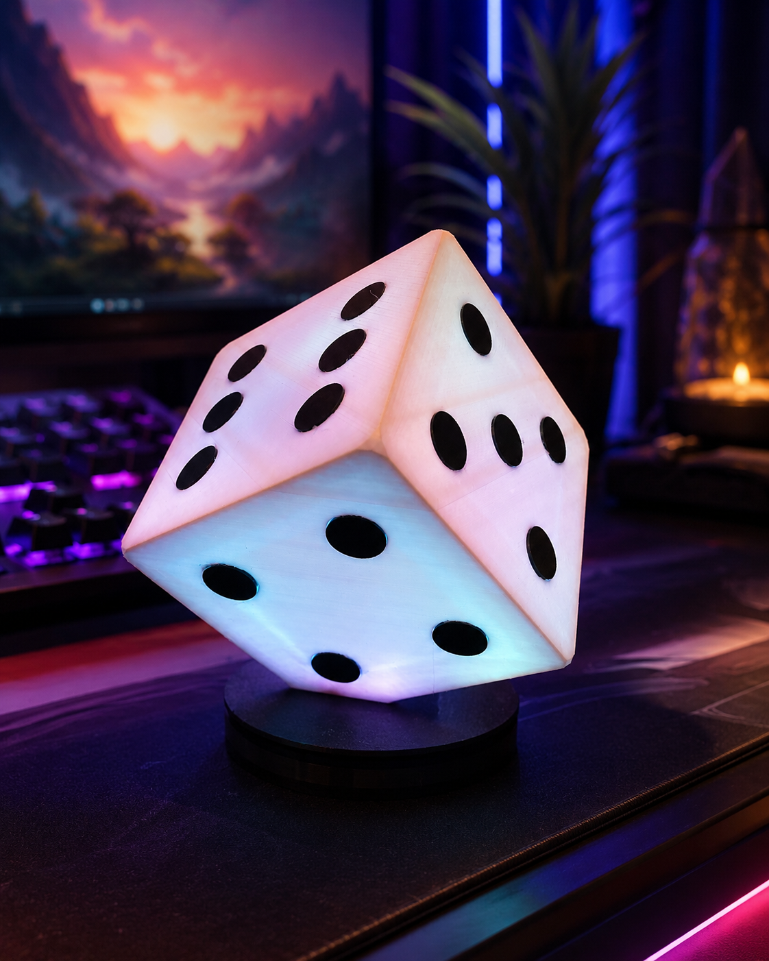 Drehbare Würfellampe – stimmungsvolles Licht für Gaming, Wohnzimmer &amp;amp; Nachttisch