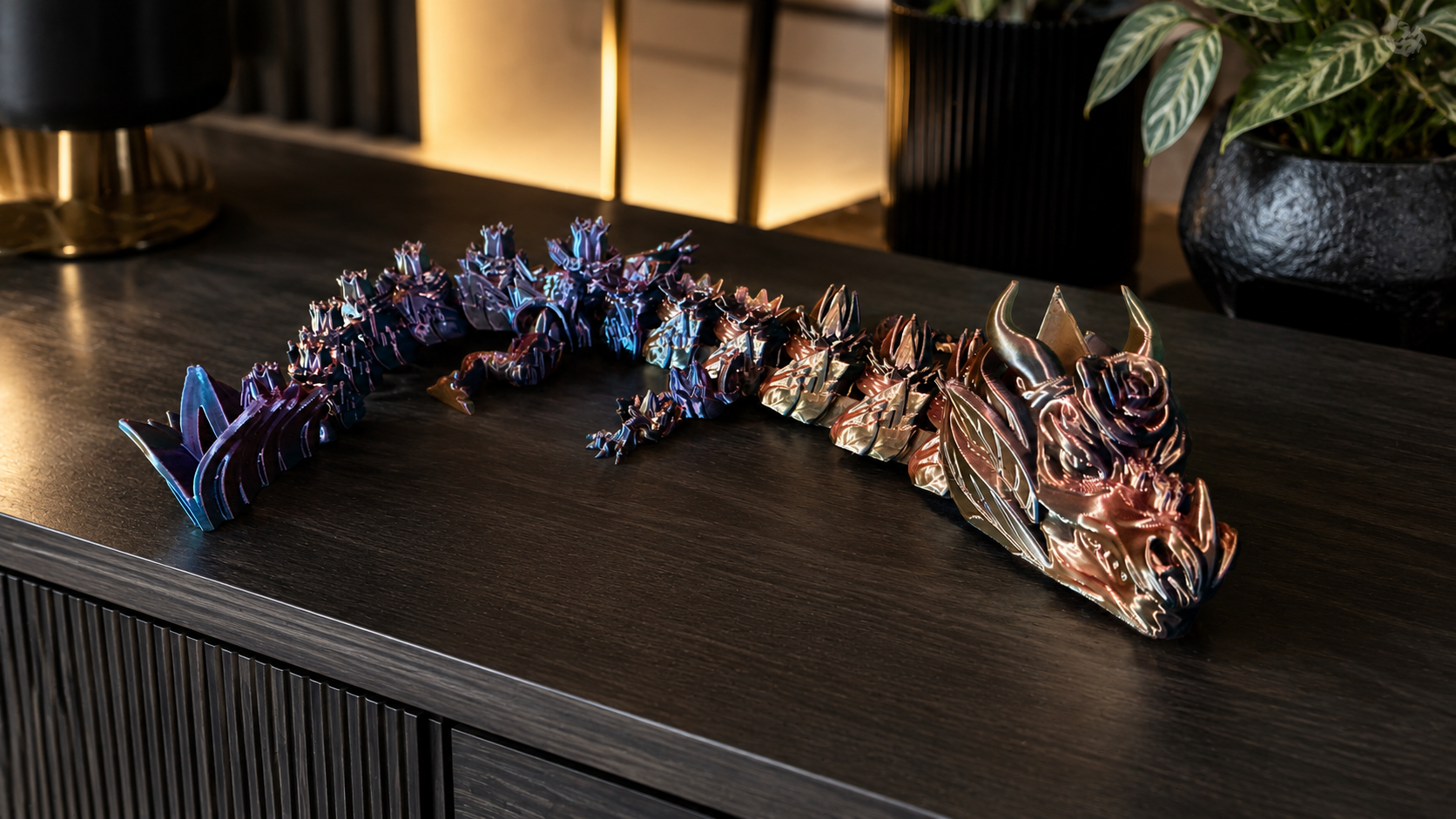 Flexi Flower Dragon XXL – beweglicher 3D-Blumendrache, ca. 31 cm