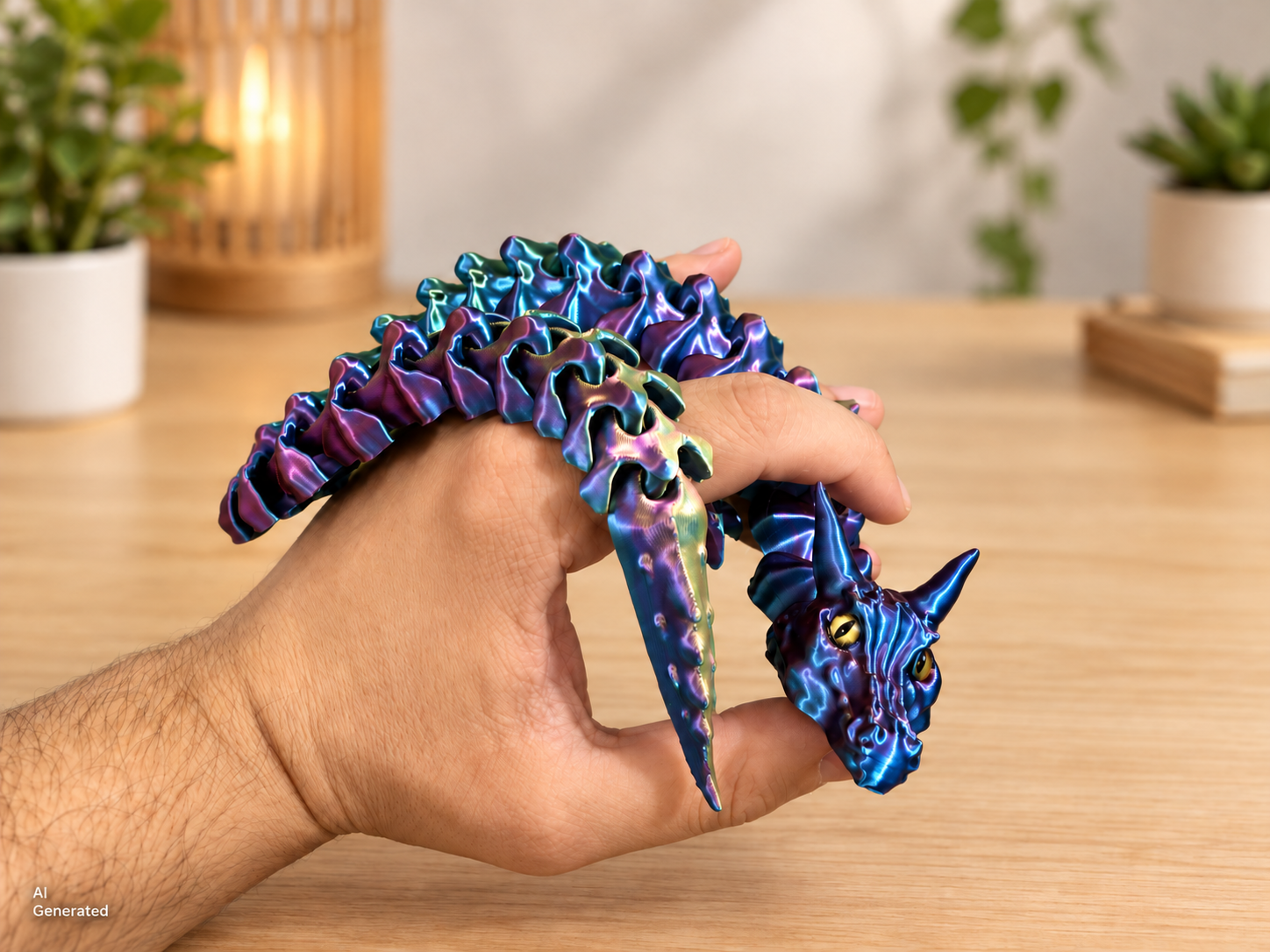 Flexi-Drache – Bewegliche 3D-Drachenfigur in verschiedenen Farben | 46 cm