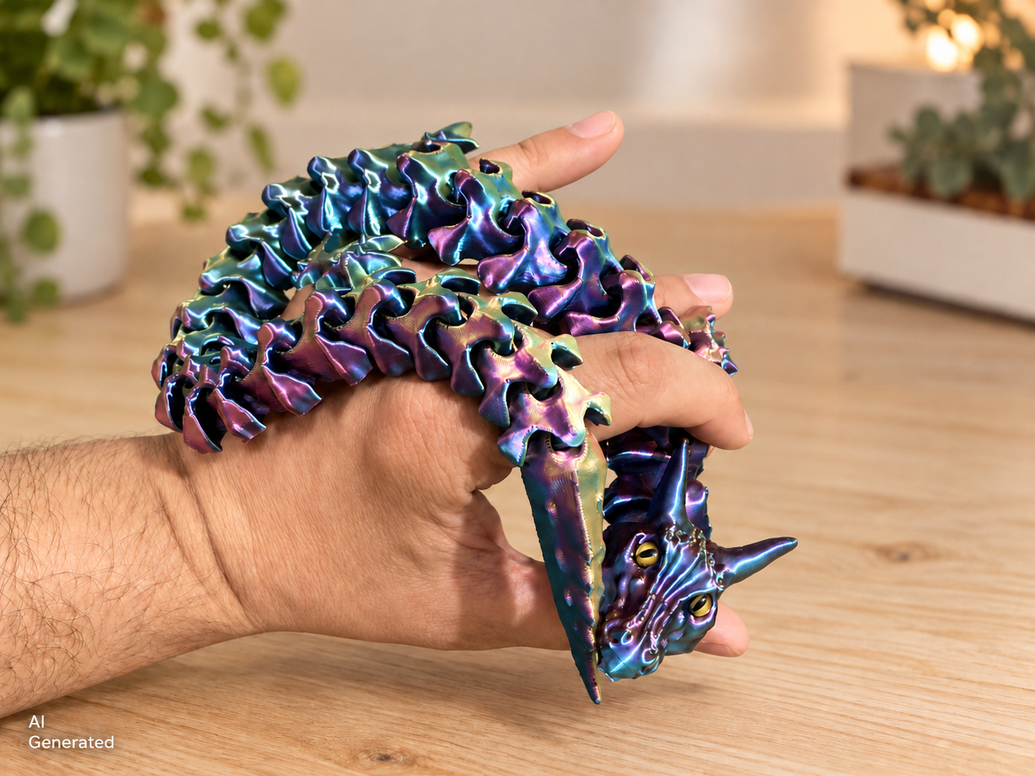 Flexi-Drache – Bewegliche 3D-Drachenfigur in verschiedenen Farben | 46 cm